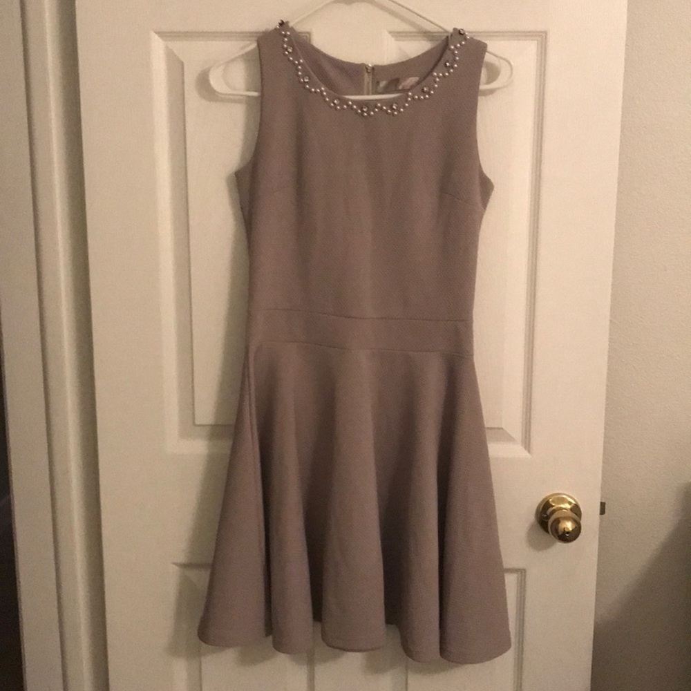 Embellished neckline dress